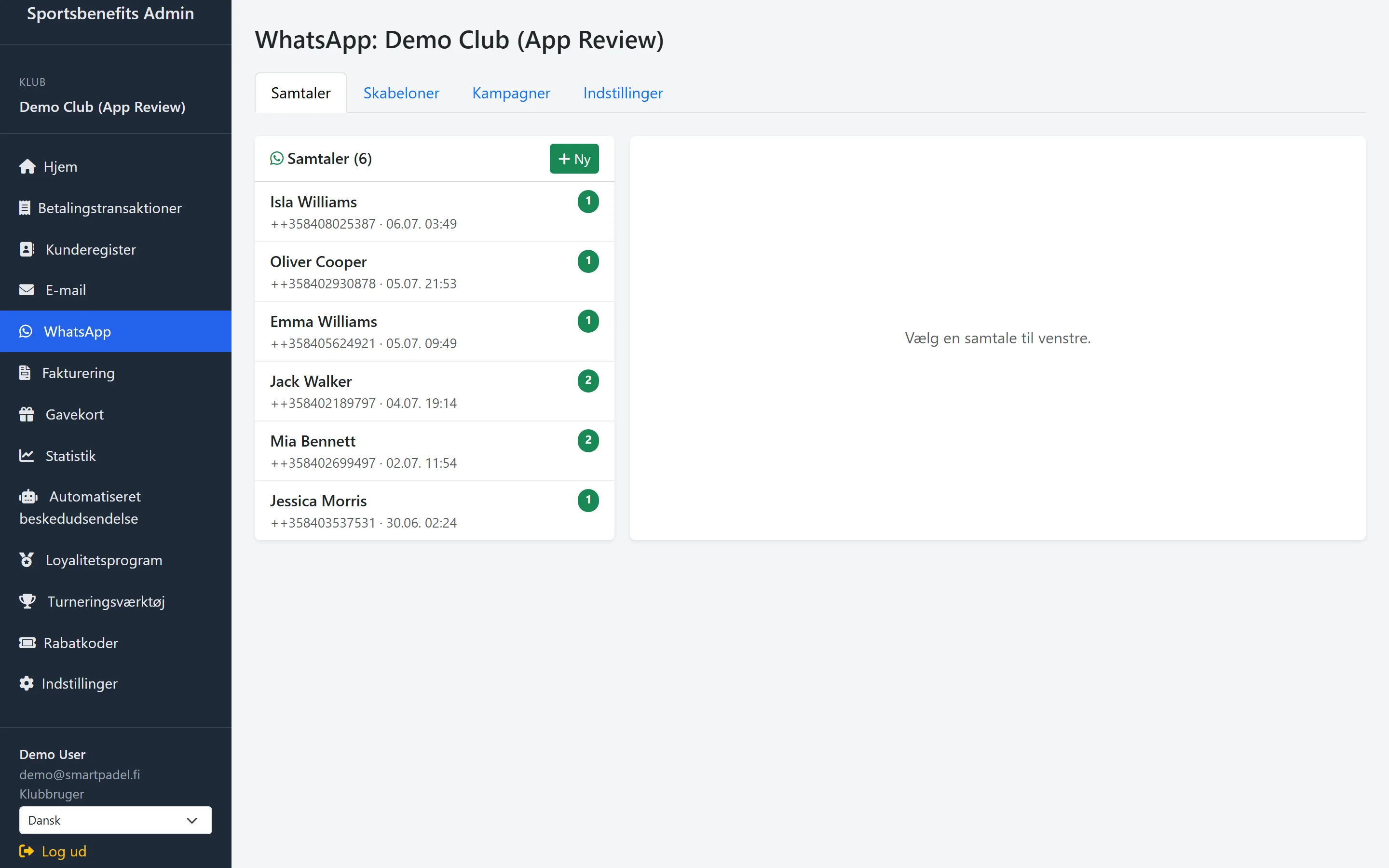 Skærmbillede: WhatsApp-samtaler i én visning