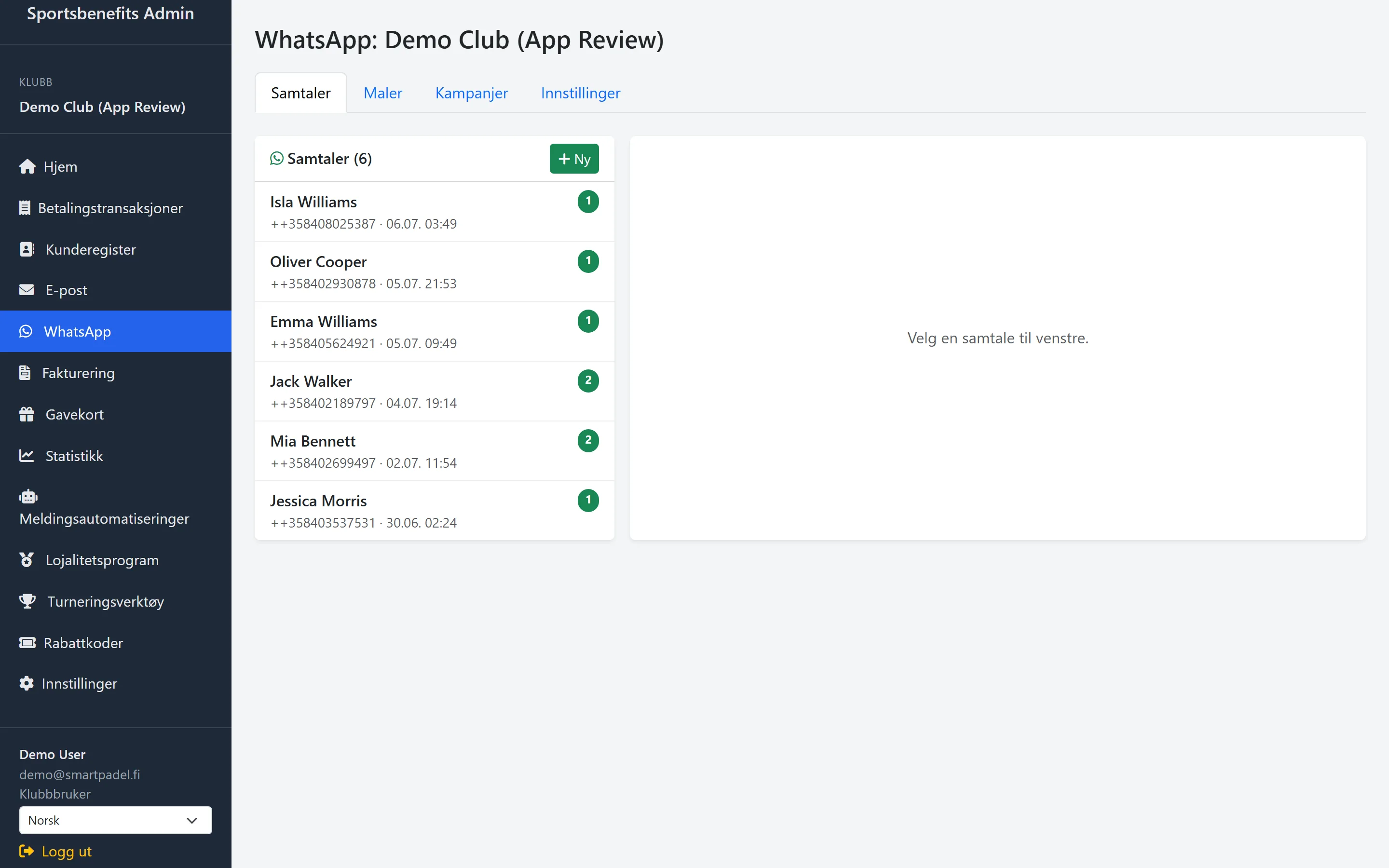 Skjermbilde: WhatsApp-samtaler i én visning